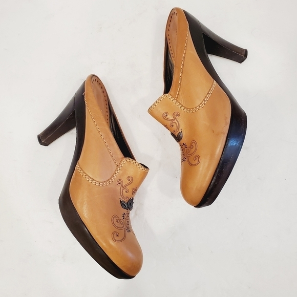 Isabella Fiore Mule Clogs Heels Brown Leather Made in Italy - Picture 2 of 8